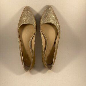 Vince Camuto Gold Glitter Flats